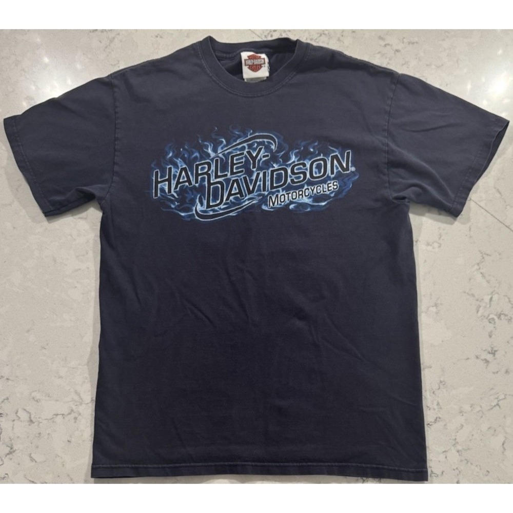 VTG 90s Harley Davidson Myrtle Beach T-Shirt Mens Medium Navy Blue Made In USA